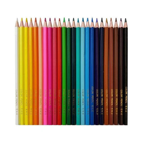 مداد رنگی 24 رنگ جعبه مقوایی بنفش mq