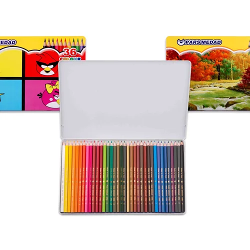 مداد رنگی 36 رنگ جعبه فلزی لاک پشت